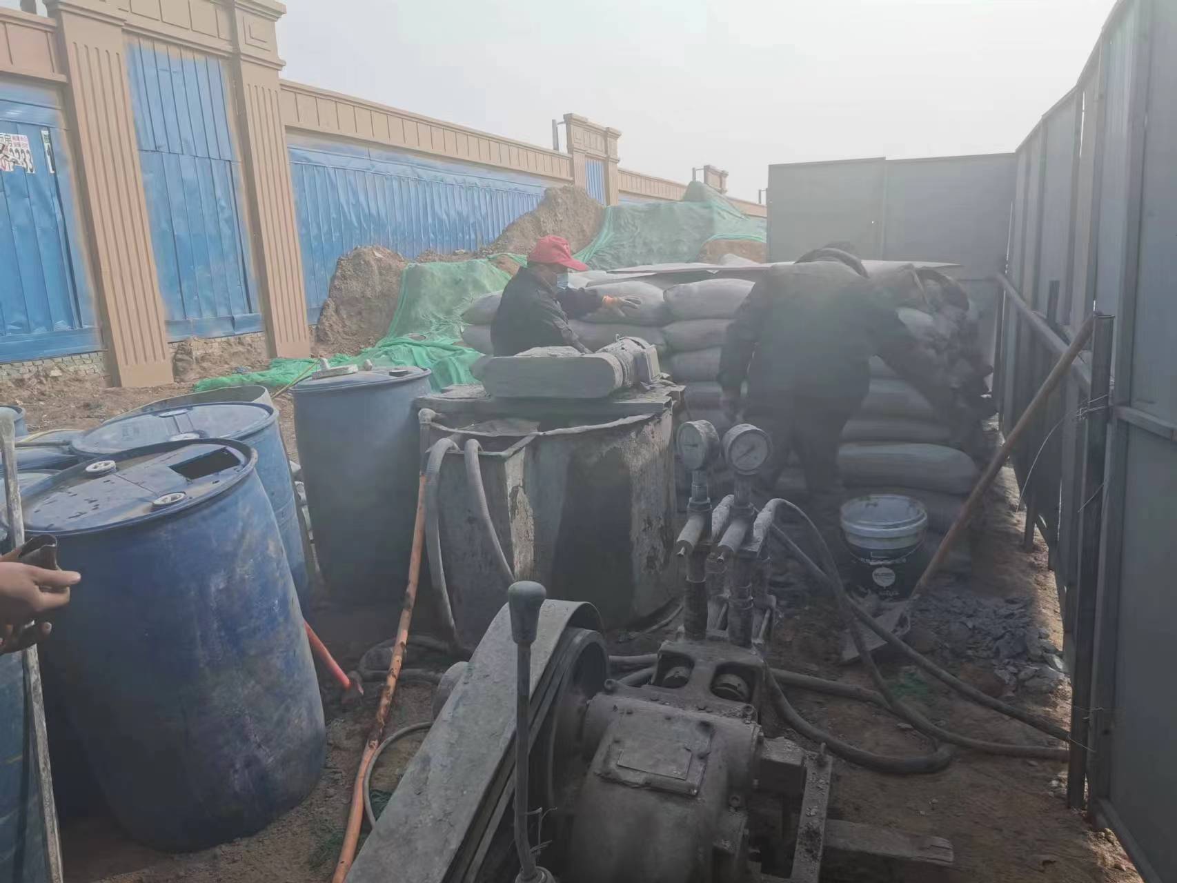 五湖渔场房屋下沉注浆